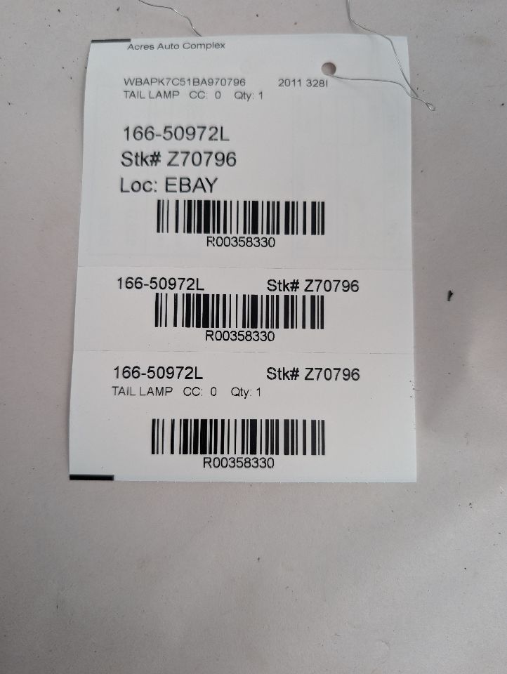2011 BMW 328i Left TAIL LAMP - 358330 — photo 1