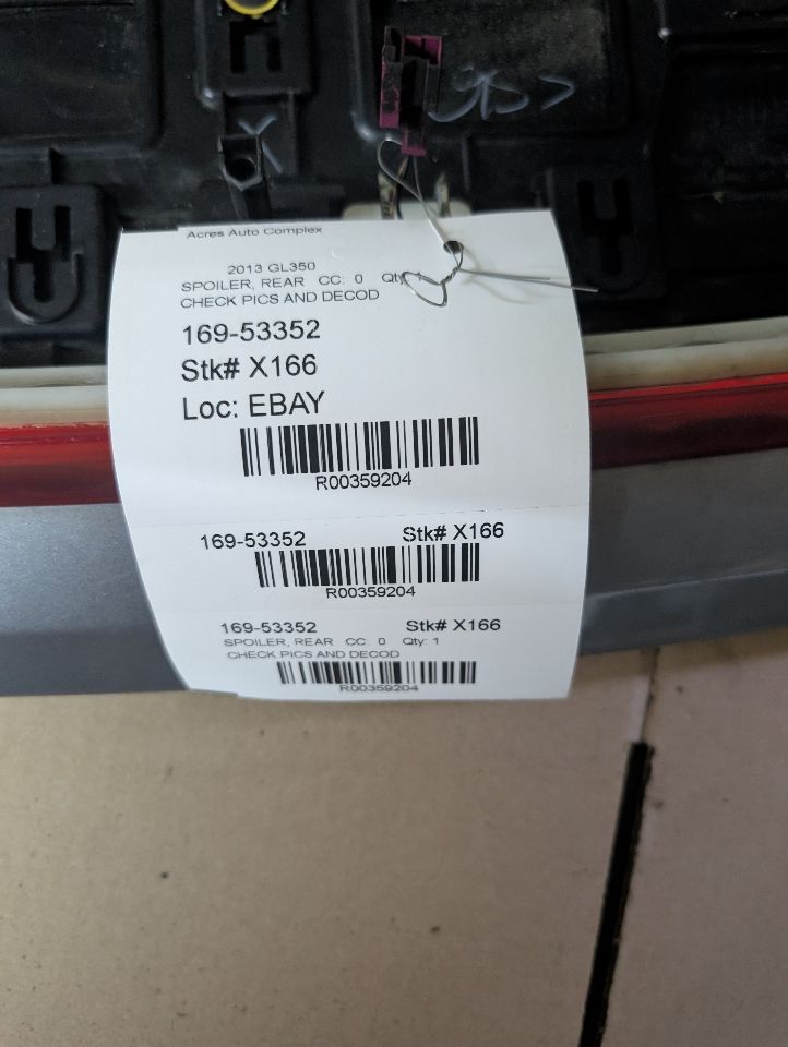 2013 MERCEDES-BENZ GL-CLASS SPOILER, REAR - 359204