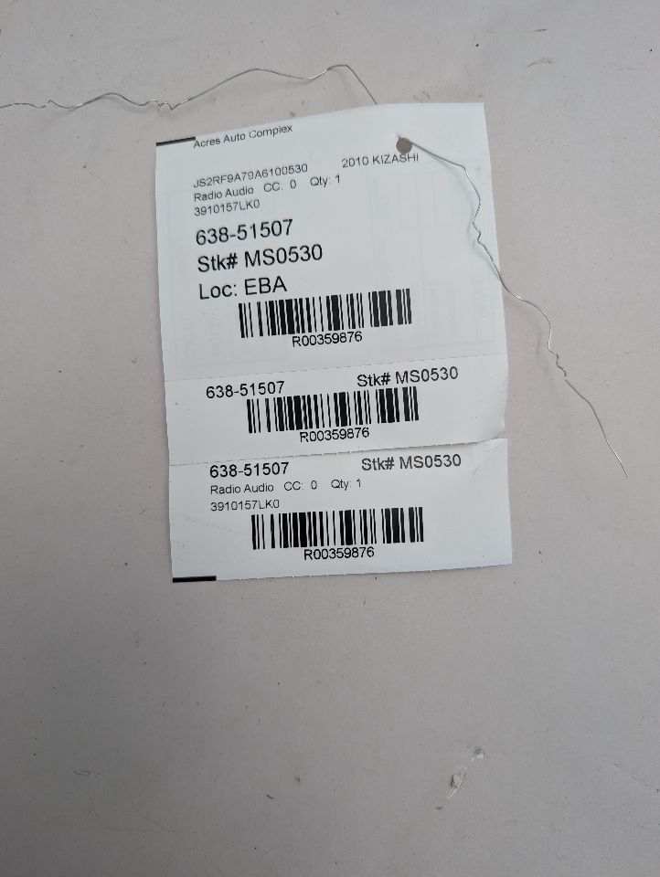 2010 SUZUKI KIZASHI 4cyl Gasoline 2.4 Radio Audio - 359876