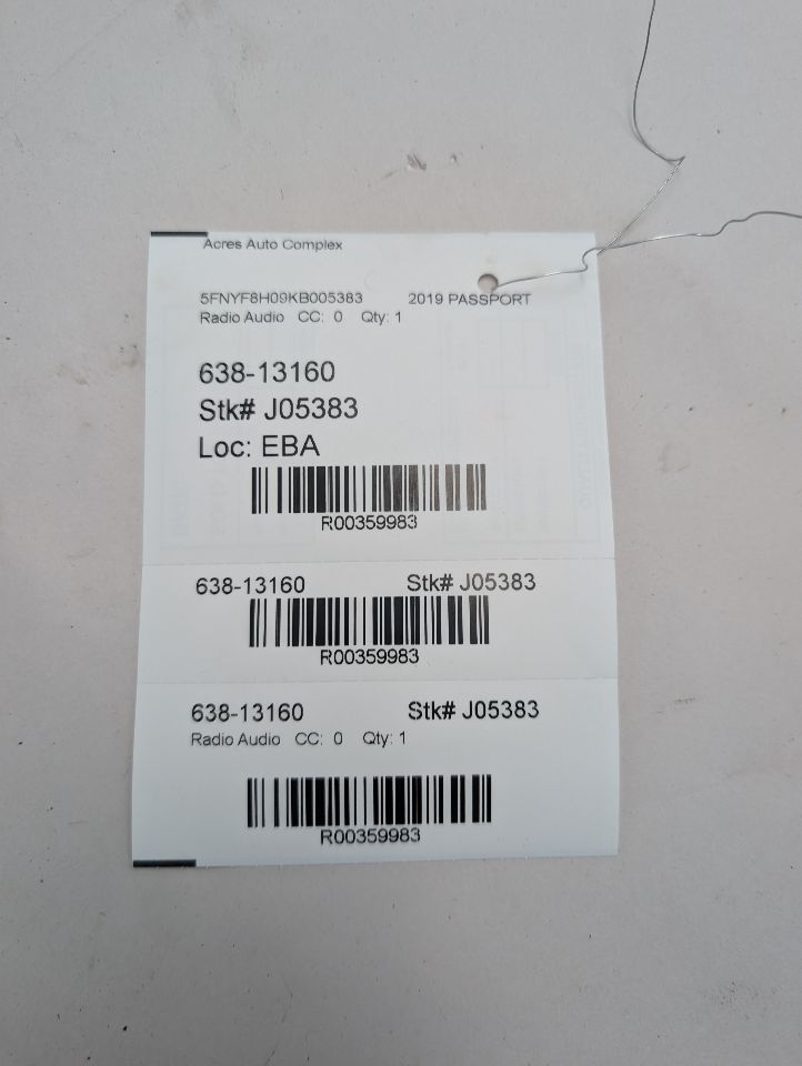 2019 HONDA PASSPORT 3.5L 6cyl Gasoline VVT Info-GPS-TV Screen - 359983