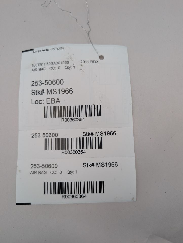 2011 ACURA RDX 2.3L 4cyl Gasoline VVT AIR BAG - 360364