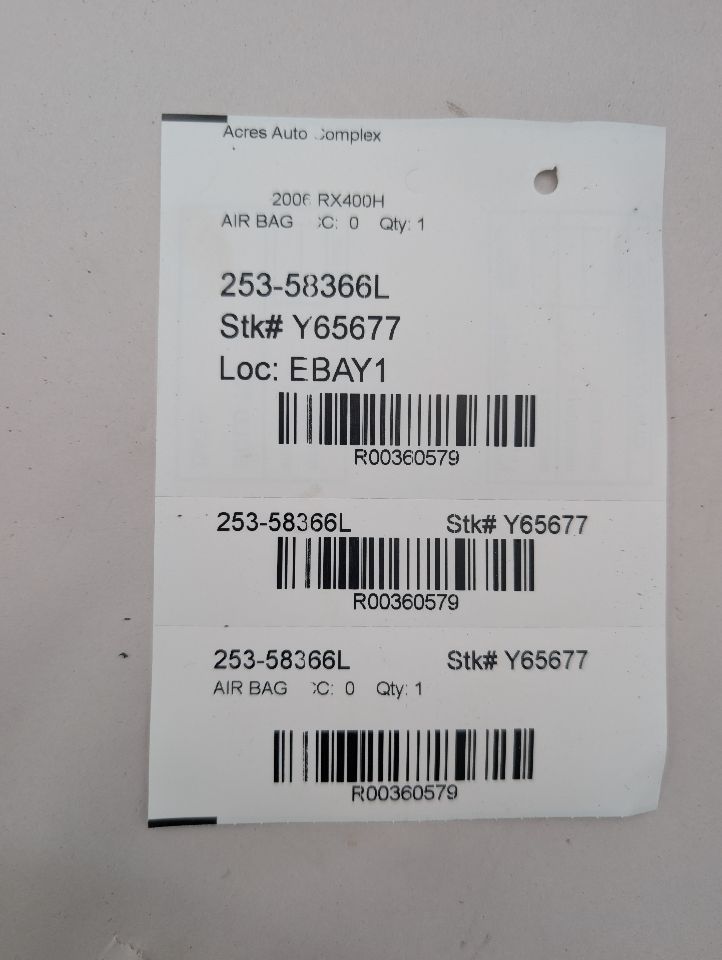 2006 LEXUS RX400H Left AIR BAG - 360579 — photo 6