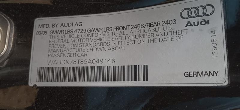 2009 AUDI A5 6cyl Gasoline 3.2 STEERING GEAR RACK - 361147