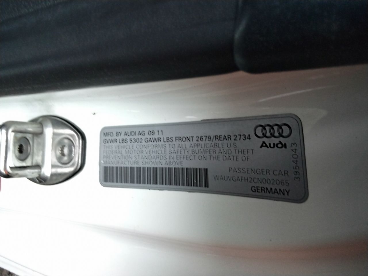 2012 AUDI S5 6cyl Supercharged 3.0 STEERING GEAR RACK - 361152