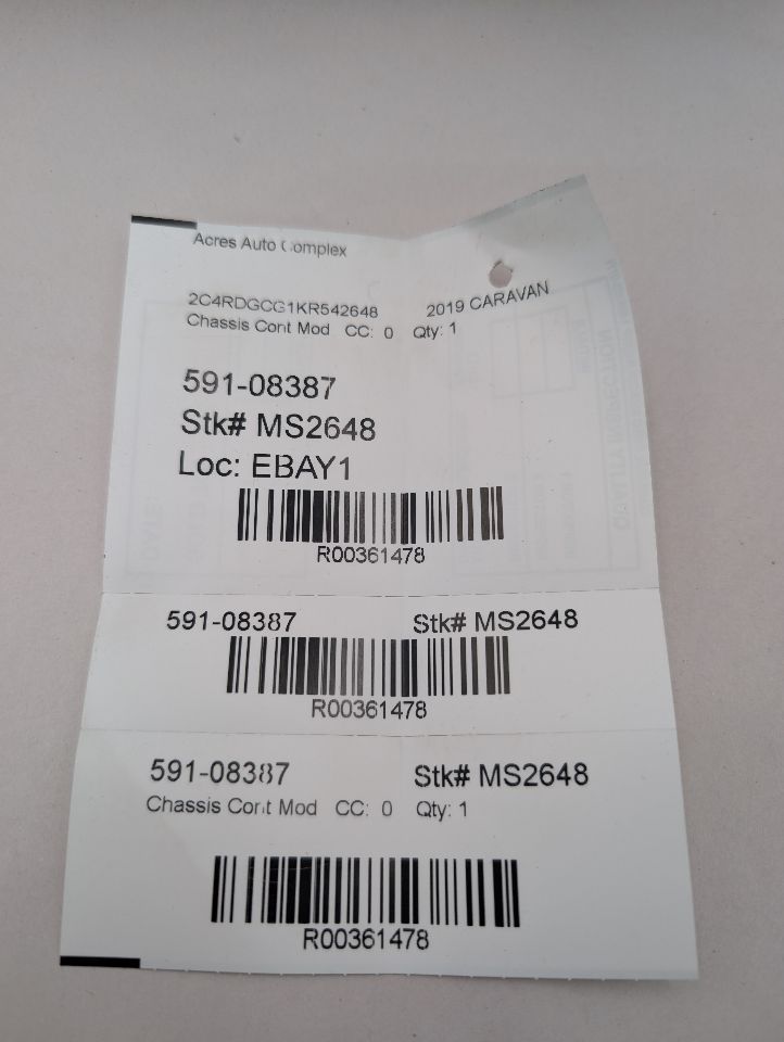 2019 DODGE CARAVAN 3.6L 6cyl VVT Chassis Cont Mod - 361478 — photo 8
