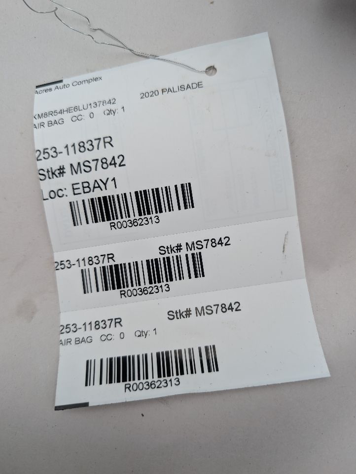 2020 HYUNDAI PALISADE 3.8L 6cyl Gasoline VVT Right AIR BAG - 362313 — photo 6