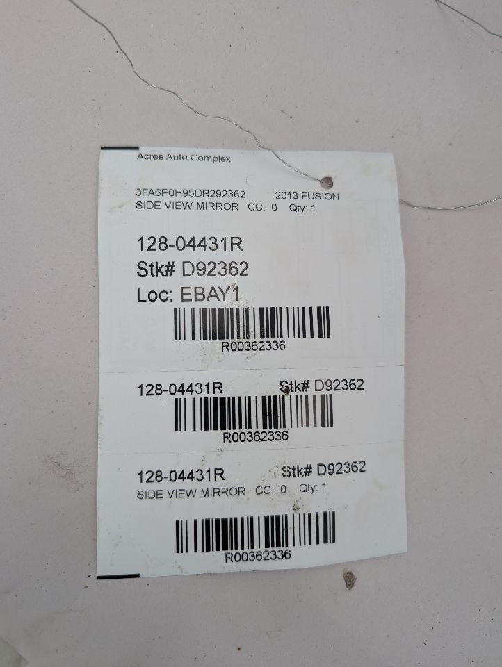2013 FORD FUSION 4cyl Gasoline Turbo 2.0 Right SIDE VIEW MIRROR - 362336 — photo 6