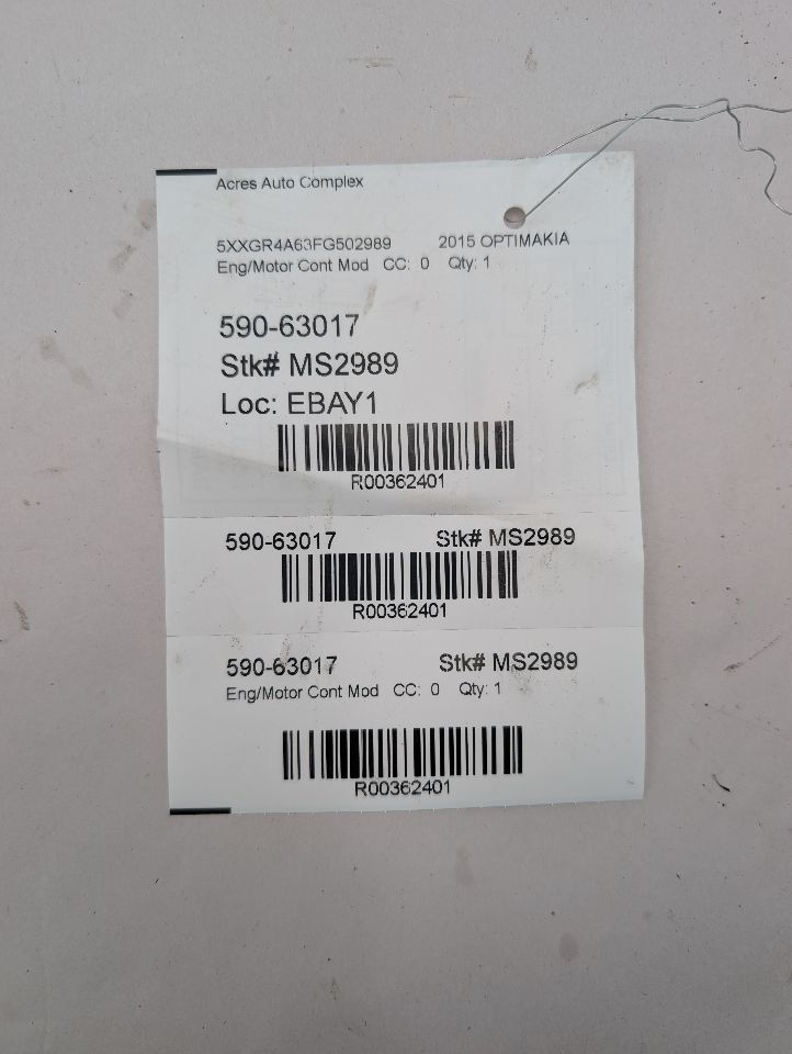 2015 KIA OPTIMA 4cyl Gasoline Turbo 2.0 Eng/Motor Cont Mod - 362401 — photo 4