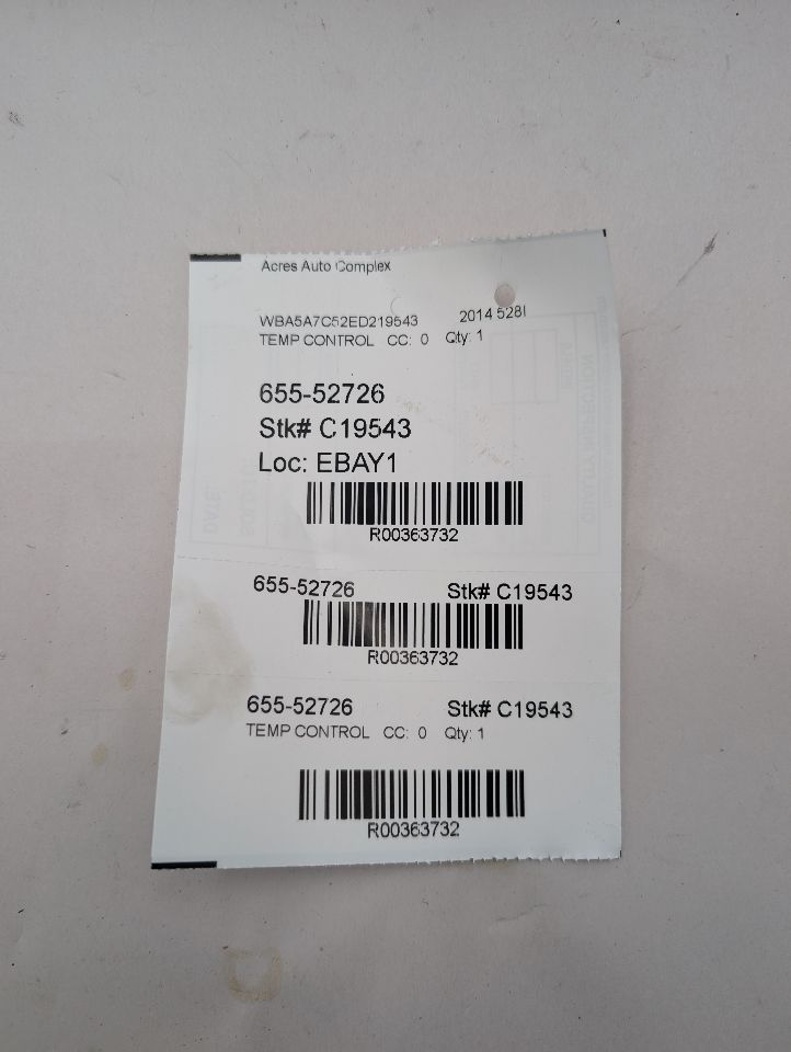 2014 BMW 528i 4cyl Gasoline Turbo 2.0 TEMP CONTROL - 363732