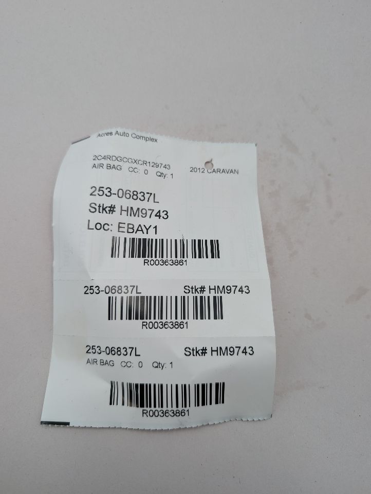 2012 DODGE CARAVAN Left AIR BAG - 363861 — photo 7