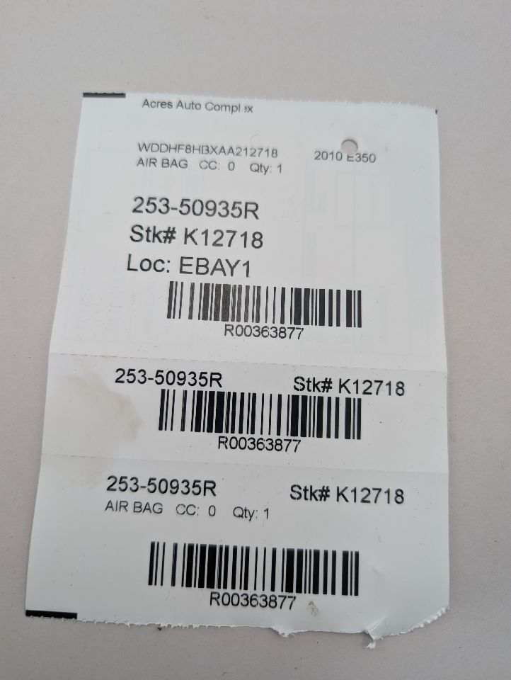 2010 MERCEDES-BENZ E-CLASS Right AIR BAG - 363877 — photo 7