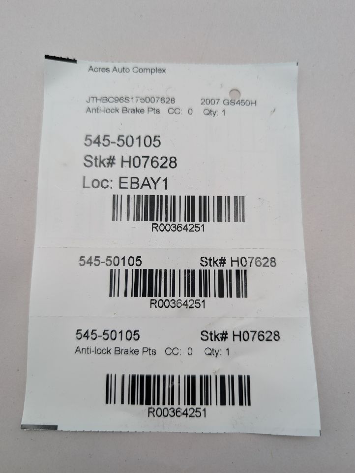 2007 LEXUS GS450H 6cyl Hybrid 3.5 liter Anti-lock Brake Pts - 364251 — photo 7