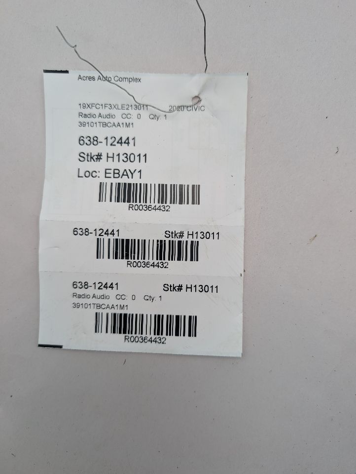 2020 HONDA CIVIC 1.5L 4cyl Turbo Gasoline Radio Audio - 364432 — photo 7