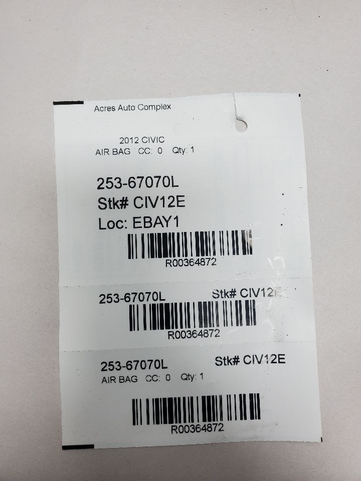 2012 HONDA CIVIC Left AIR BAG - 364872 — photo 7