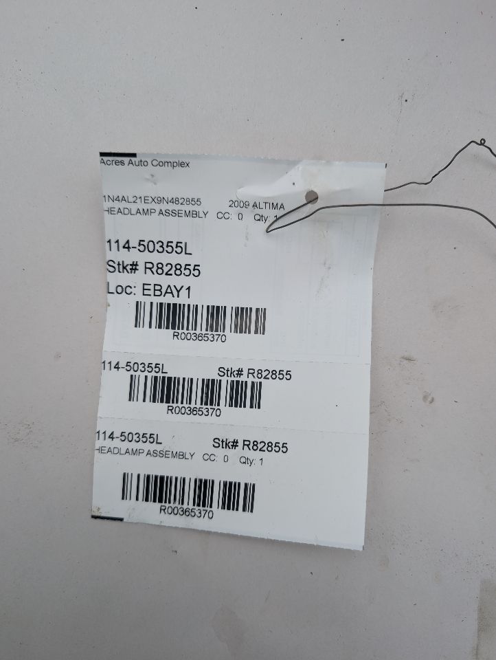 2009 NISSAN ALTIMA Left HEADLAMP ASSEMBLY - 365370 — photo 6