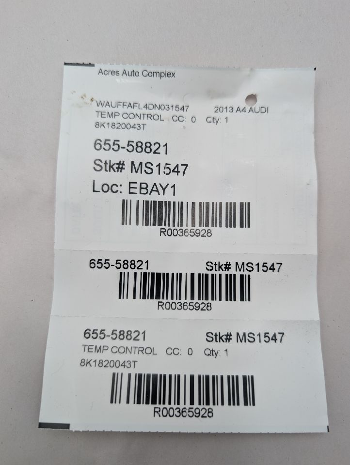 2013 AUDI A4 4cyl Gasoline Turbo 2.0 TEMP CONTROL - 365928 — photo 8