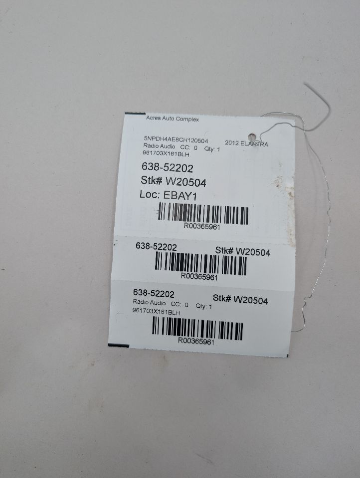 2012 HYUNDAI ELANTRA Radio Audio - 365961 — photo 5