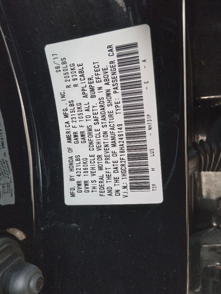 2017 HONDA ACCORD 4cyl Gasoline 2.4 Left Dr Assm, Rear Side - 366922 — photo 6