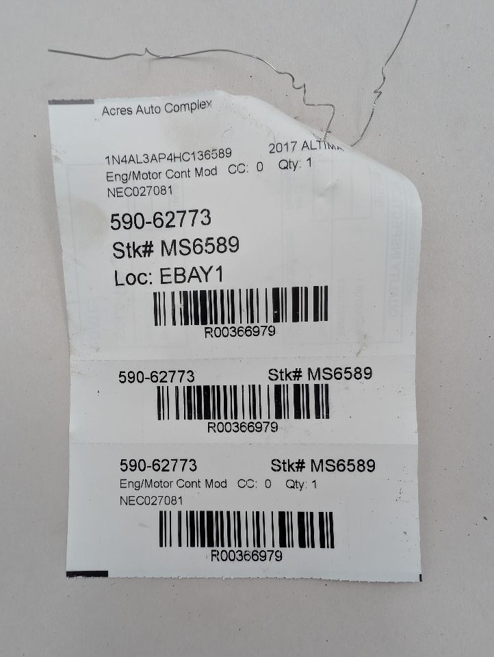 2017 NISSAN ALTIMA 2.5L 4cyl Gasoline VVT Eng/Motor Cont Mod - 366979 — photo 4
