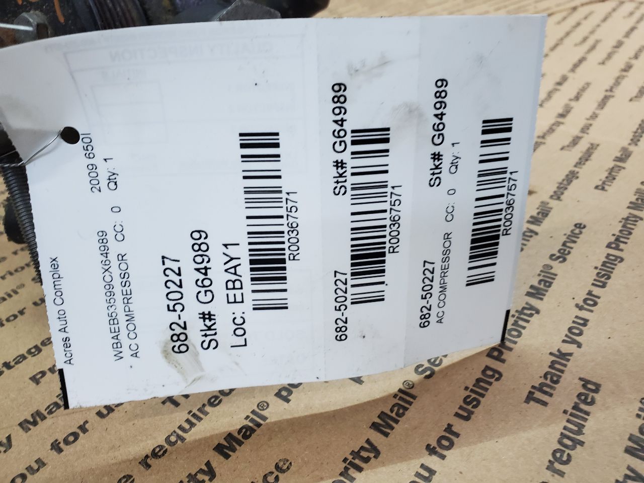 2009 BMW 650i 8cyl Gasoline 4.8 AC COMPRESSOR - 367571 — photo 4
