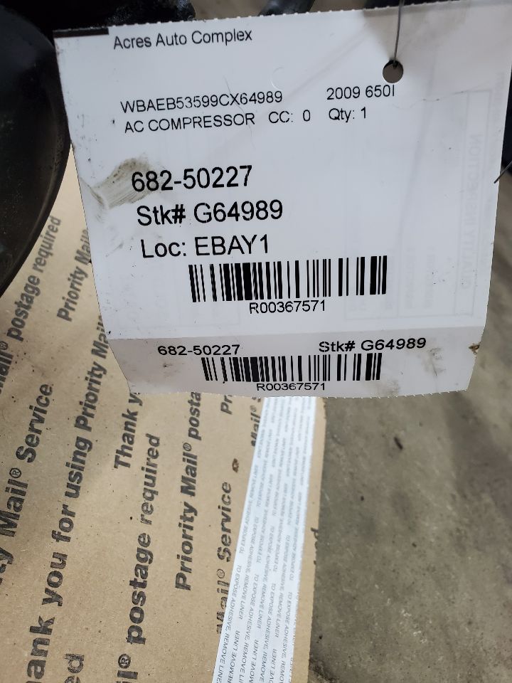 2009 BMW 650i 8cyl Gasoline 4.8 AC COMPRESSOR - 367571 — photo 8