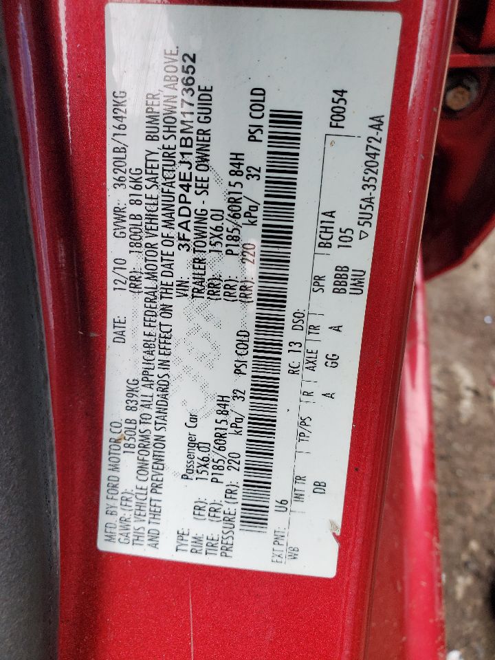 2011 FORD FIESTA 1.6L 4cyl Gasoline VVT AC COMPRESSOR - 367866 — photo 8