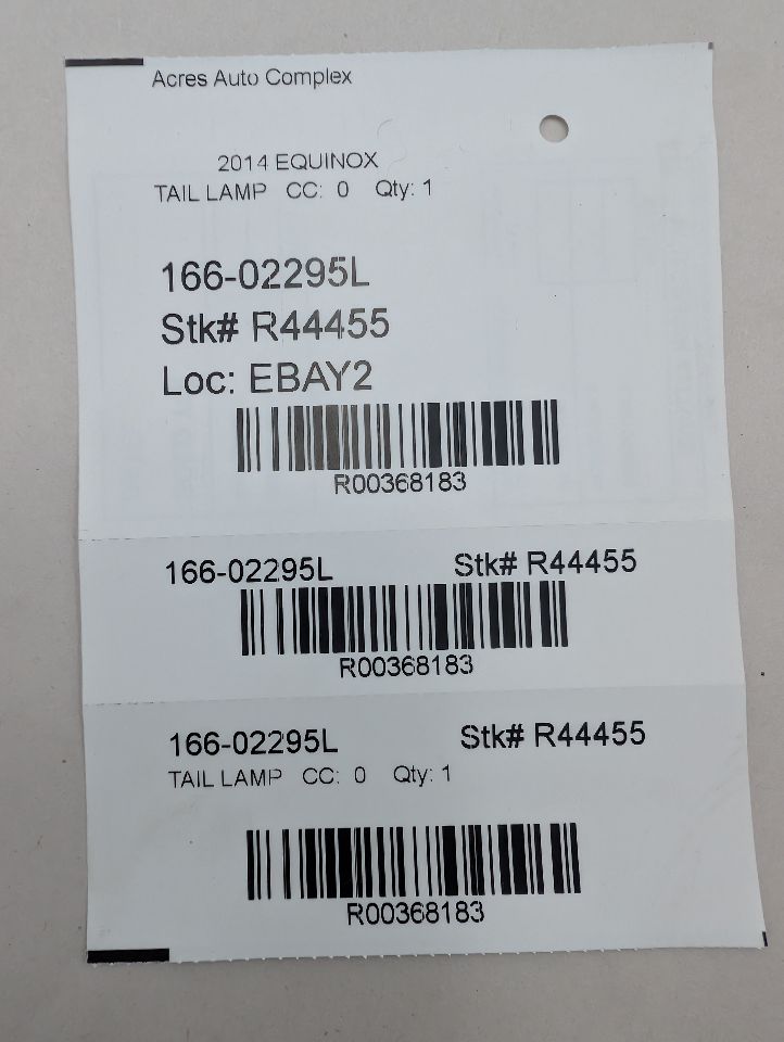 2014 CHEVROLET EQUINOX Left TAIL LAMP - 368183 — photo 4