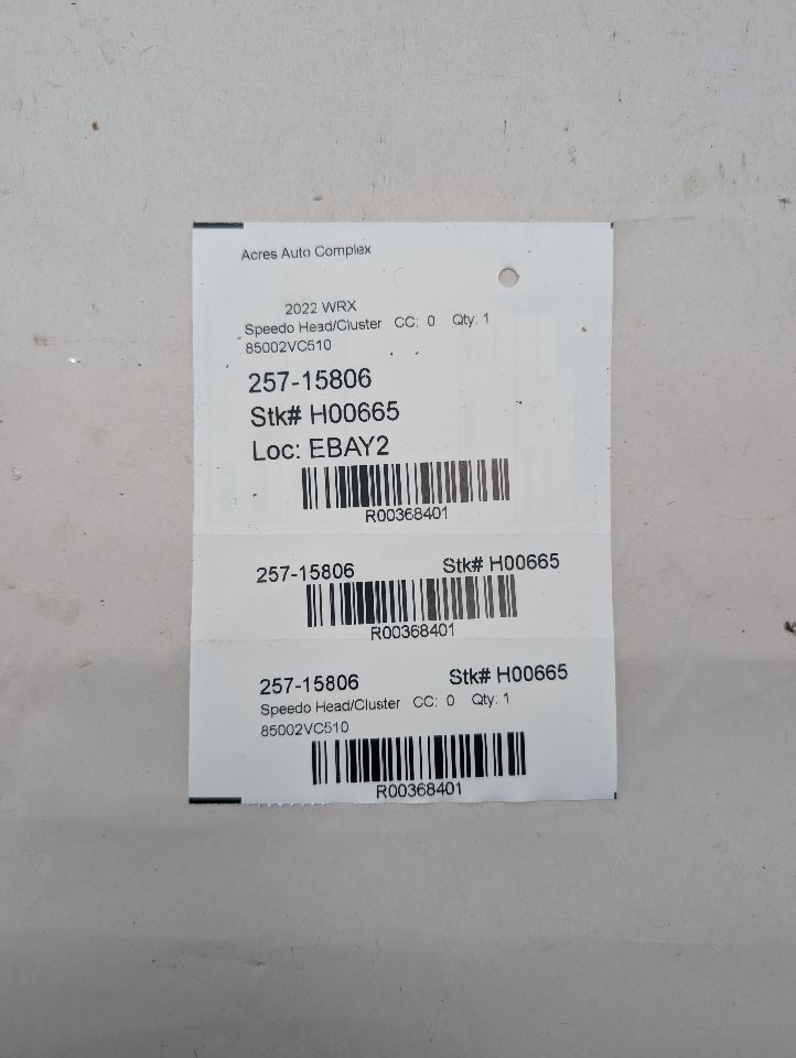 2022 SUBARU WRX Speedo Head/Cluster - 368401 — photo 7