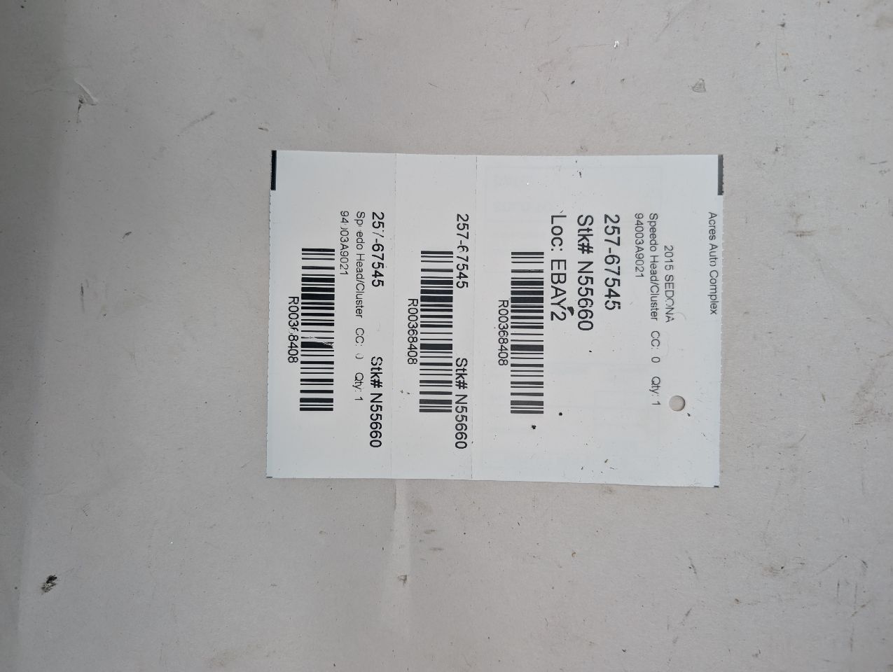 2015 KIA SEDONA Speedo Head/Cluster - 368408 — photo 6