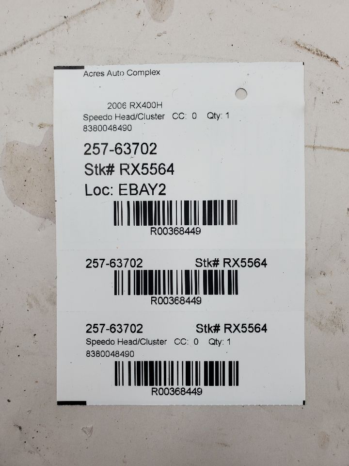 2006 LEXUS RX400H Speedo Head/Cluster - 368449 — photo 7