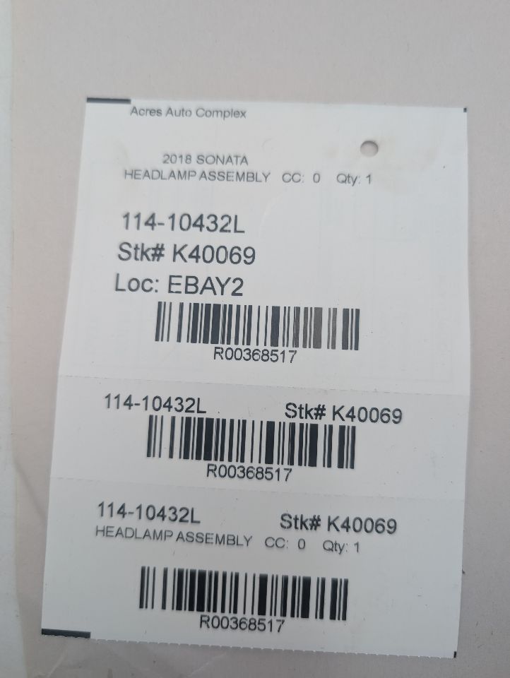 2018 HYUNDAI SONATA Left HEADLAMP ASSEMBLY - 368517 — photo 6