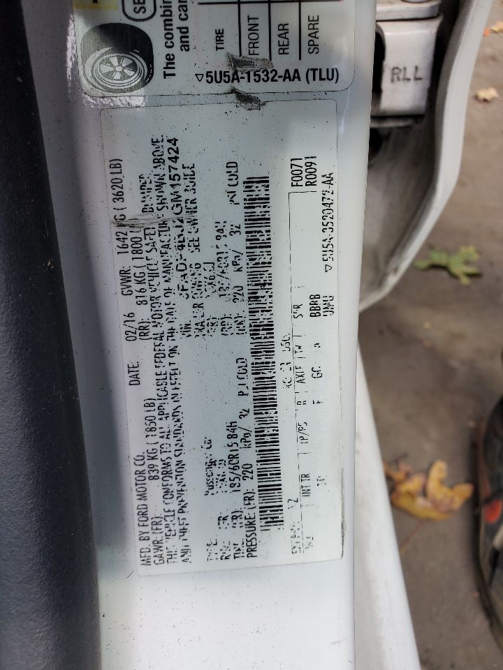 2016 FORD FIESTA 4cyl Gasoline 1.6 Radio Audio - 369030 — photo 3