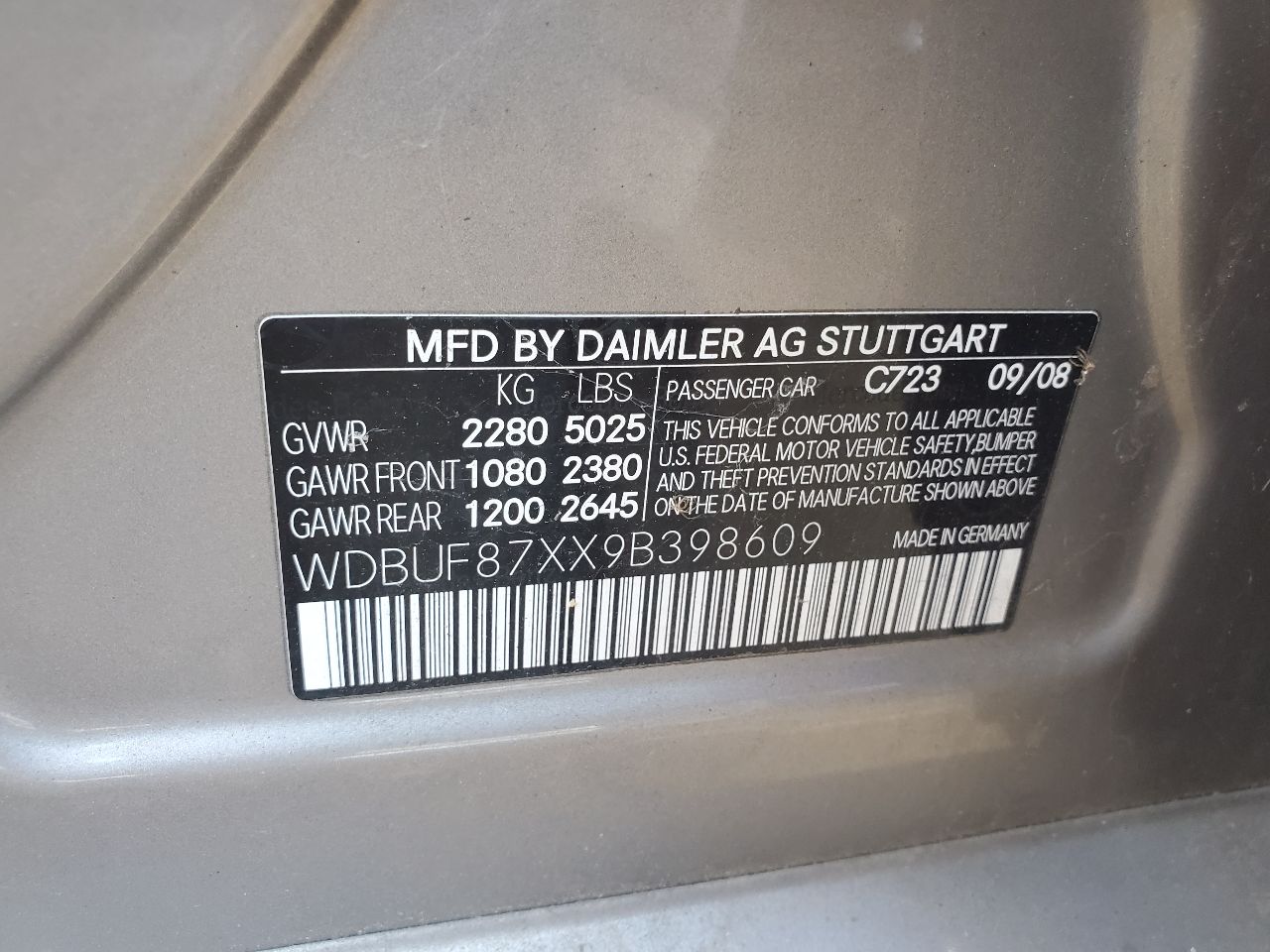 2009 MERCEDES-BENZ E-CLASS 6cyl Gasoline 3.5 Anti-lock Brake Pts - 369085 — photo 5