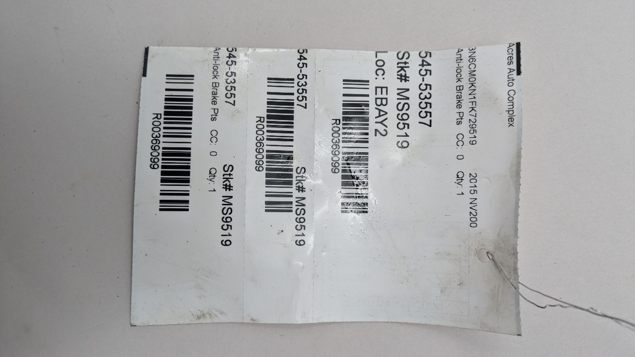 2015 NISSAN NV200 2.0L 4cyl Gasoline VVT Anti-lock Brake Pts - 369099