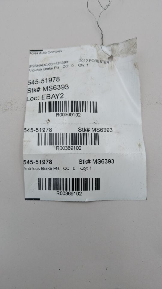 2012 SUBARU FORESTER 4cyl Gasoline 2.5 PZEV Anti-lock Brake Pts - 369102 — photo 7