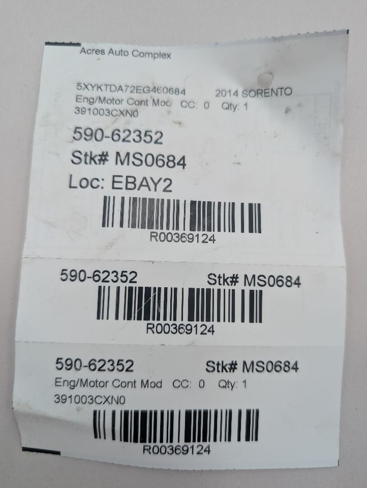 2014 KIA SORENTO 6cyl Gasoline 3.3 Eng/Motor Cont Mod - 369124 — photo 4
