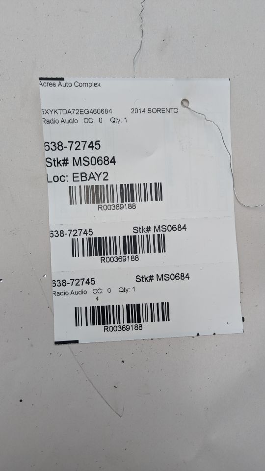 2014 KIA SORENTO 6cyl Gasoline 3.3 Radio Audio - 369188 — photo 8
