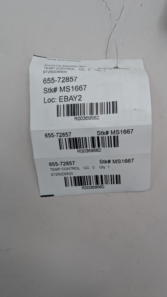 2016 KIA OPTIMA 4cyl Gasoline 2.4 TEMP CONTROL - 369562 — photo 6
