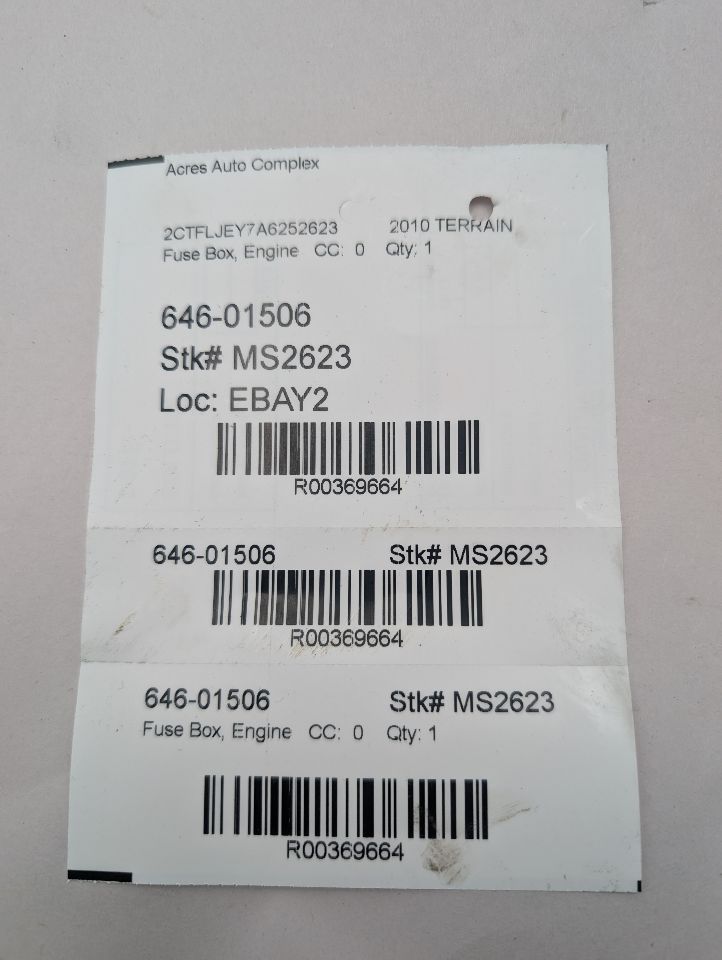 2010 GMC TERRAIN 6cyl Gasoline 3.0 Fuse Box, Engine - 369664 — photo 7