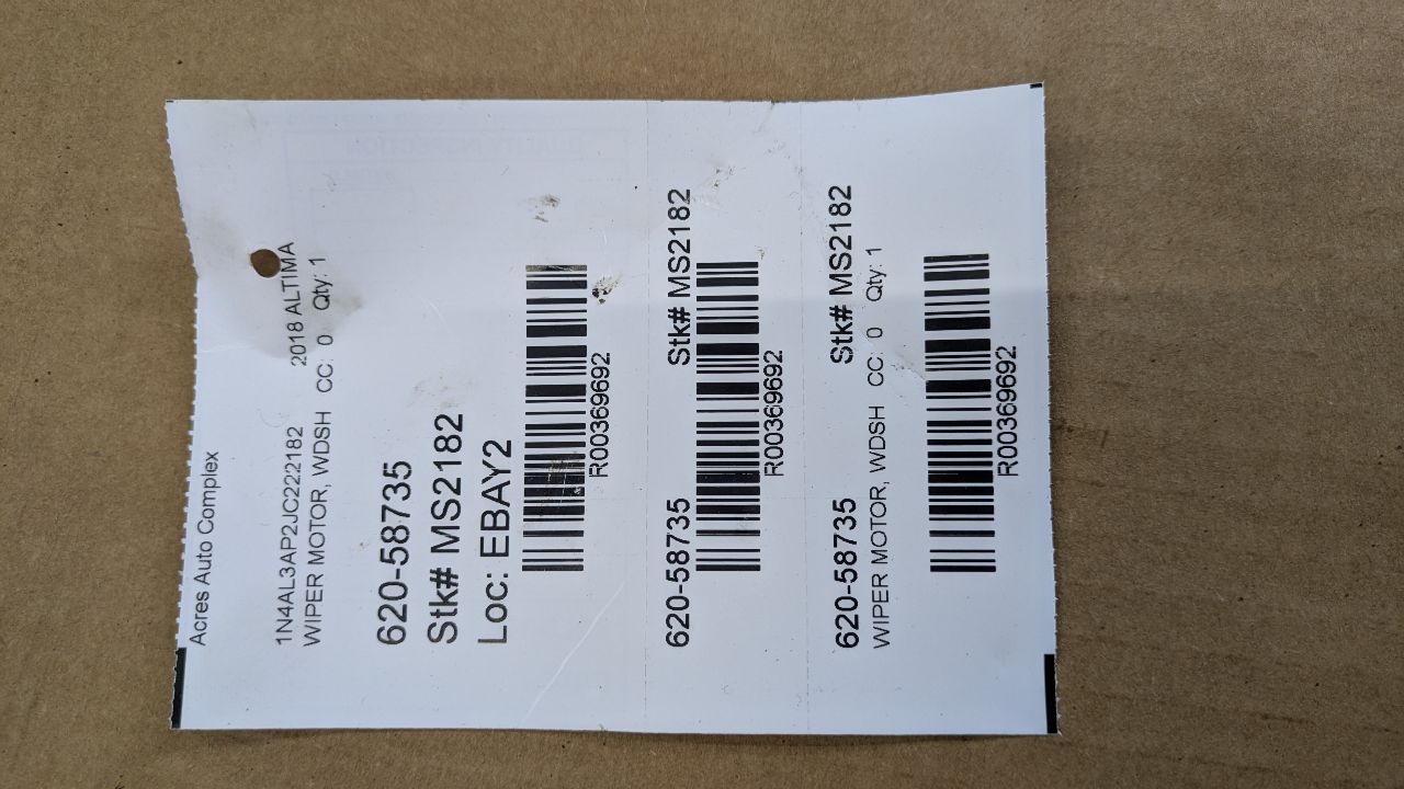 2018 NISSAN ALTIMA 2.5L 4cyl Gasoline VVT WIPER MOTOR, WDSH - 369692 — photo 6