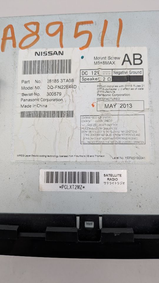 2013 NISSAN ALTIMA 4cyl Gasoline 2.5 DOHC Radio Audio - 370381 — photo 3