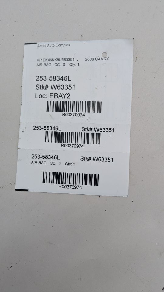 2008 TOYOTA CAMRY 6cyl Gasoline 3.5 Left AIR BAG - 370974 — photo 5