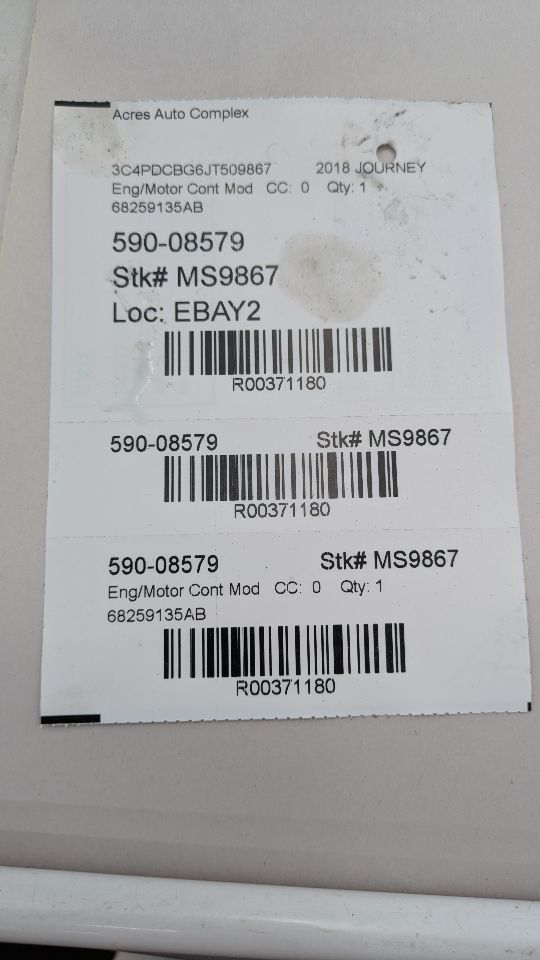 2018 DODGE JOURNEY 3.6L 6cyl VVT Eng/Motor Cont Mod - 371180 — photo 4