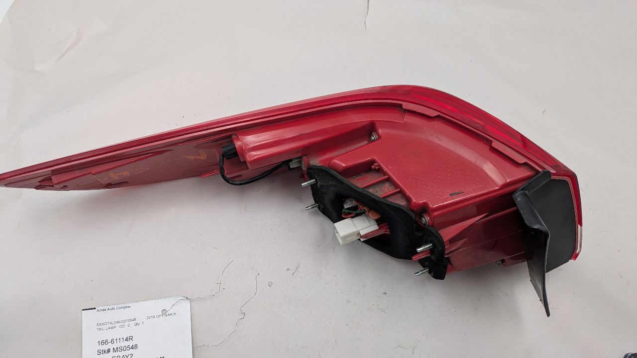 2019 KIA OPTIMA 2.4L 4cyl Gasoline VVT Right TAIL LAMP - 371290 — photo 3