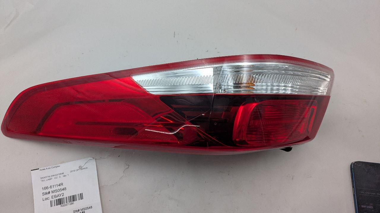 2019 KIA OPTIMA 2.4L 4cyl Gasoline VVT Right TAIL LAMP - 371290 — photo 4