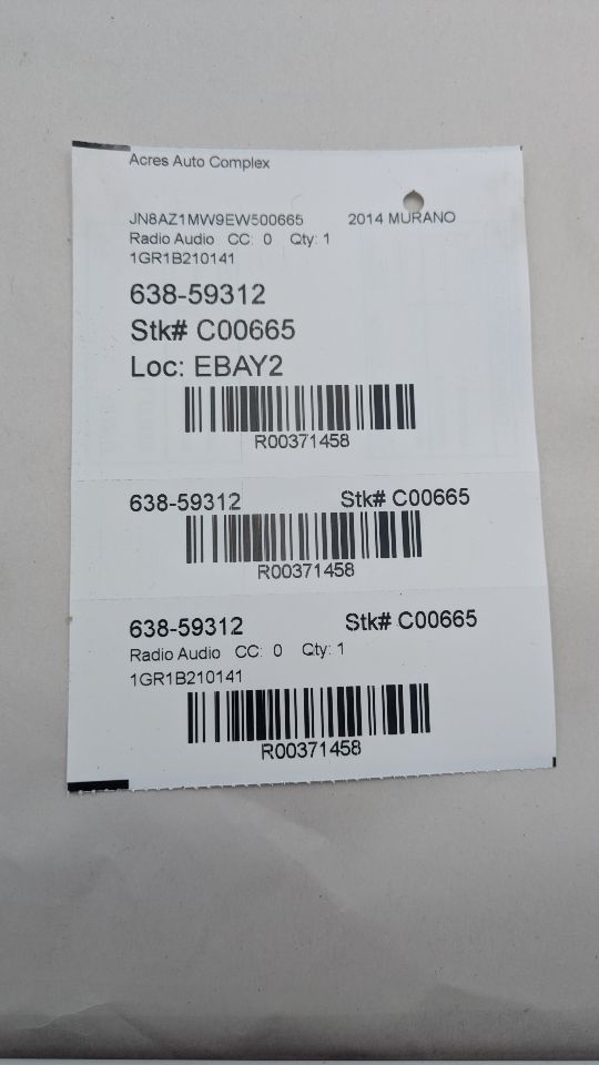 2014 NISSAN MURANO 6cyl Gasoline 3.5 Radio Audio - 371458 — photo 4