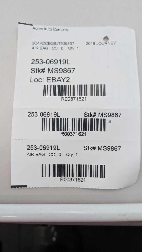 2018 DODGE JOURNEY 3.6L 6cyl VVT Left AIR BAG - 371621 — photo 3