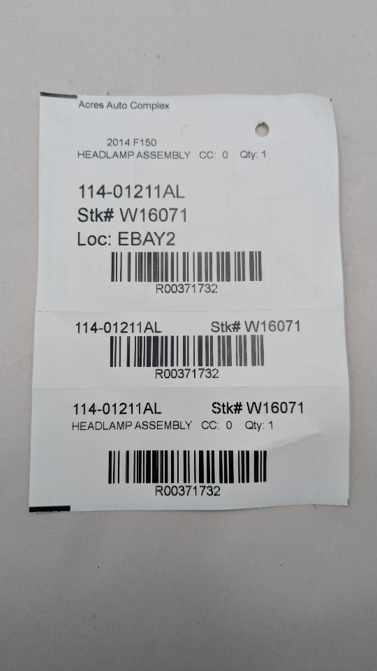 2014 FORD F150 PICKUP Left HEADLAMP ASSEMBLY - 371732 — photo 7