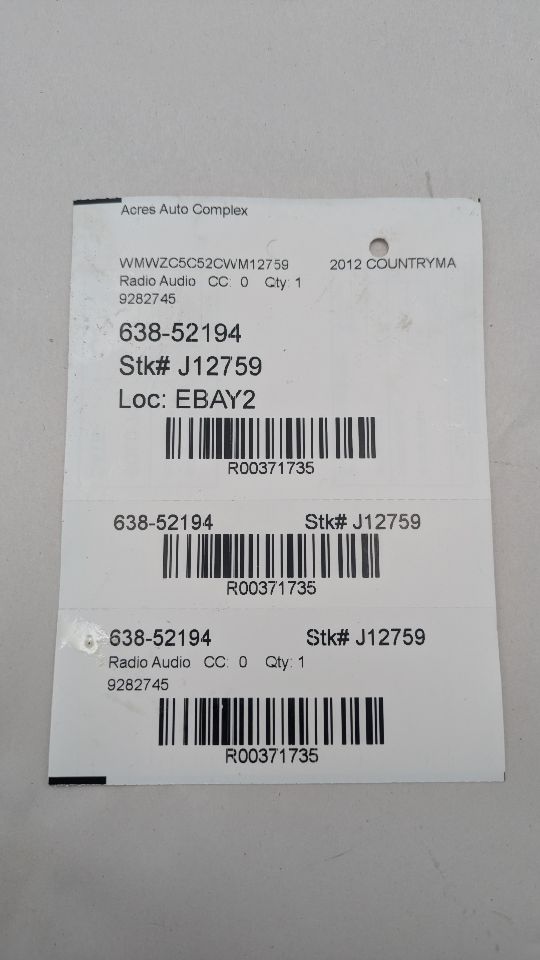 2012 MINI COOPER COUNTRYMAN 4cyl Gasoline Turbo 1.6 Radio Audio - 371735 — photo 6