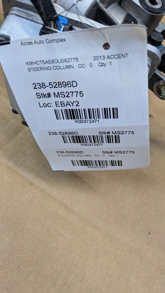 2013 HYUNDAI ACCENT 4cyl Gasoline 1.6 DOHC STEERING COLUMN - 372471 — photo 7